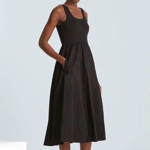 Everlane The Riviera Dress Black Tank Midi Size Medium NWOT